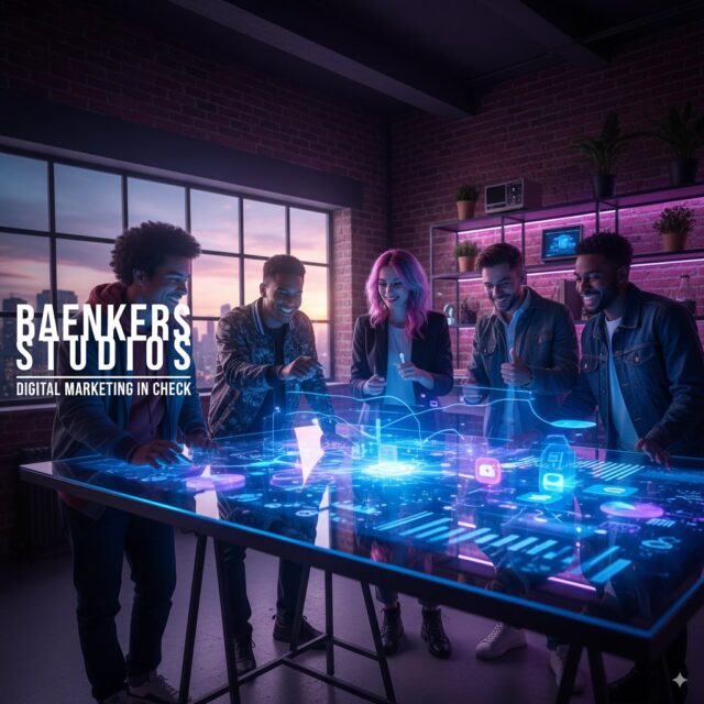 En liten utfordring i å utvikle et beskrivende bilde av oss som byrå ved bruk av KI. Det er nok en stund til bordet ser slik ut, men vi kan i det minste stå for slagordet💪🏽